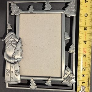 Connosseur Possibilities 3.5 X 5 in Pewter Christmas Santa Photo Frame Tabletop